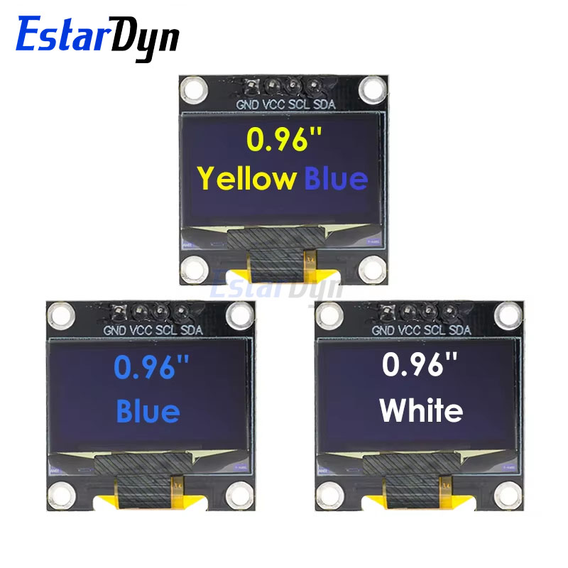 Oled Display 0.96 - 0.96인치 IIC SPI 직렬 7/4핀 흰색/파란색/노란색