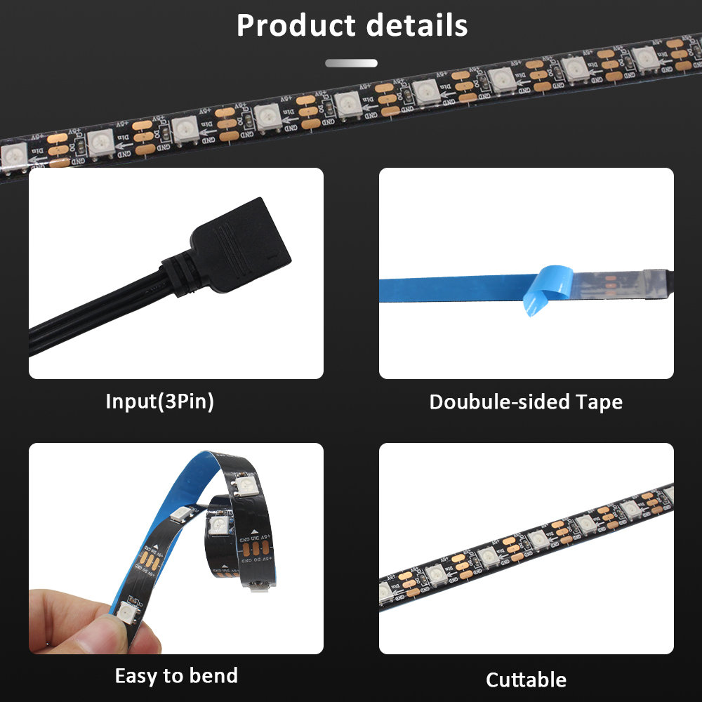 ARGB LED 스트립 조명, 주소 지정 가능 5050 - Ws2812B Strip 5V 리뷰 및 가격