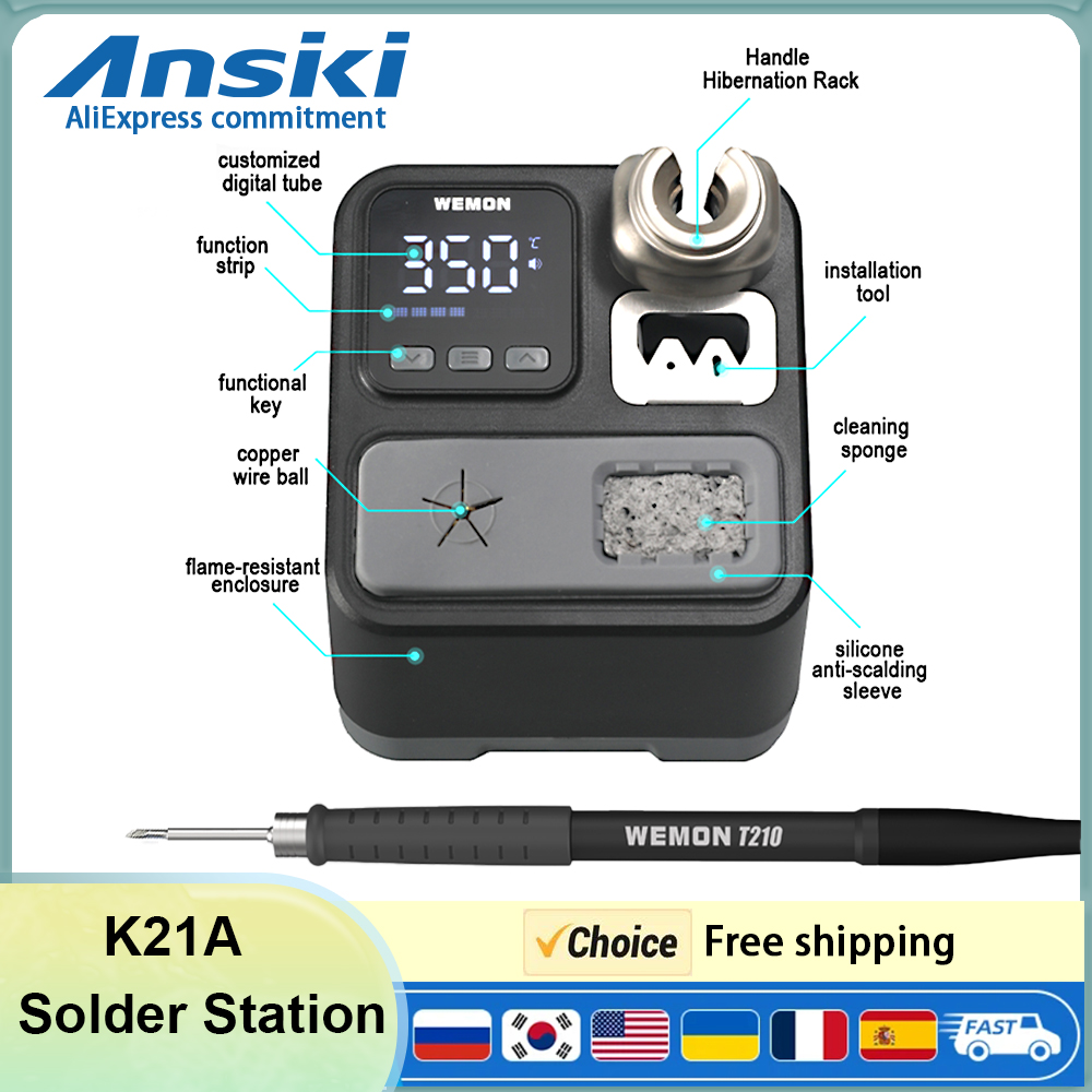 ANSIKI K21A T210 납땜 스테이션 100-4 - Soldering Iron Temperature Probe 리뷰 및 가격