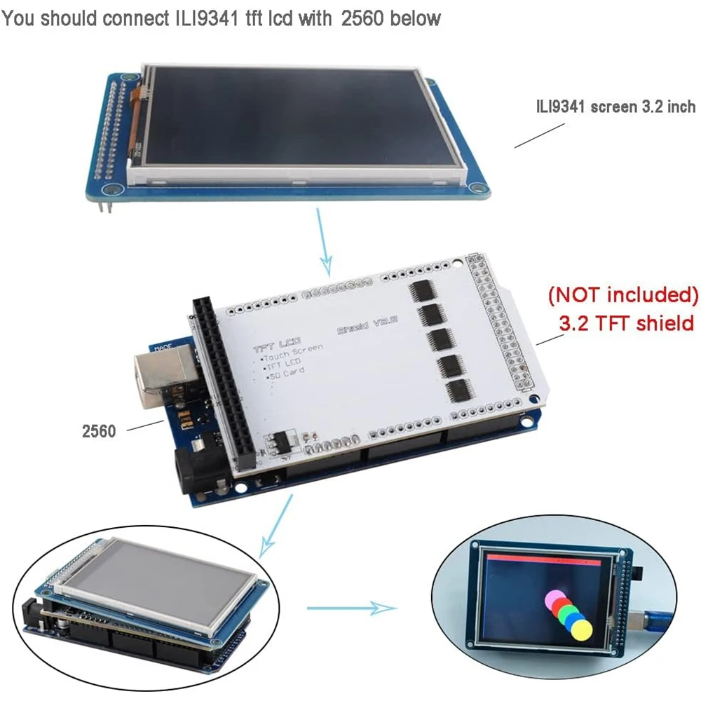 3.2인치 TFT LCD 디스플레이 모듈, 320x24 - Ili9341 리뷰 및 가격