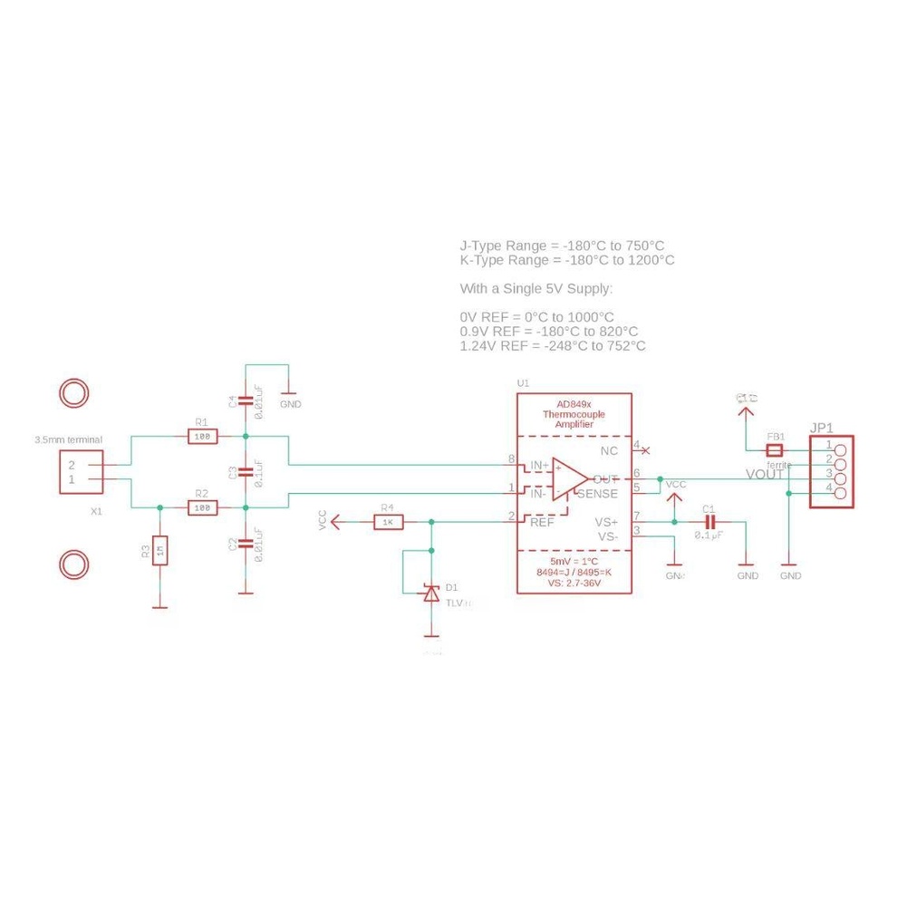 AD8495 K형 열전대 신호 처리 모듈, 3-18V  - Thermocouple Module K Type 리뷰 및 가격