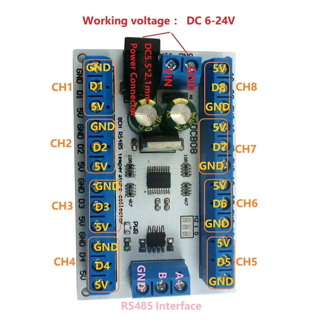 8채널 DS18B20 온도 감지 모듈, Modbus R - Ds18B20 리뷰 및 가격