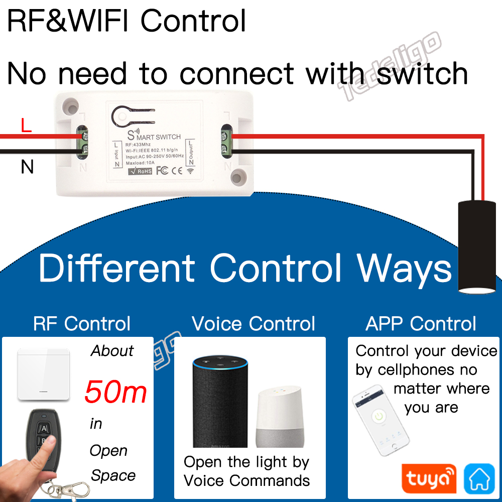 투야 스마트 앱 WiFi 터치 벽 스위치 조명 무선 R - Relay Module 1 Channel 리뷰 및 가격