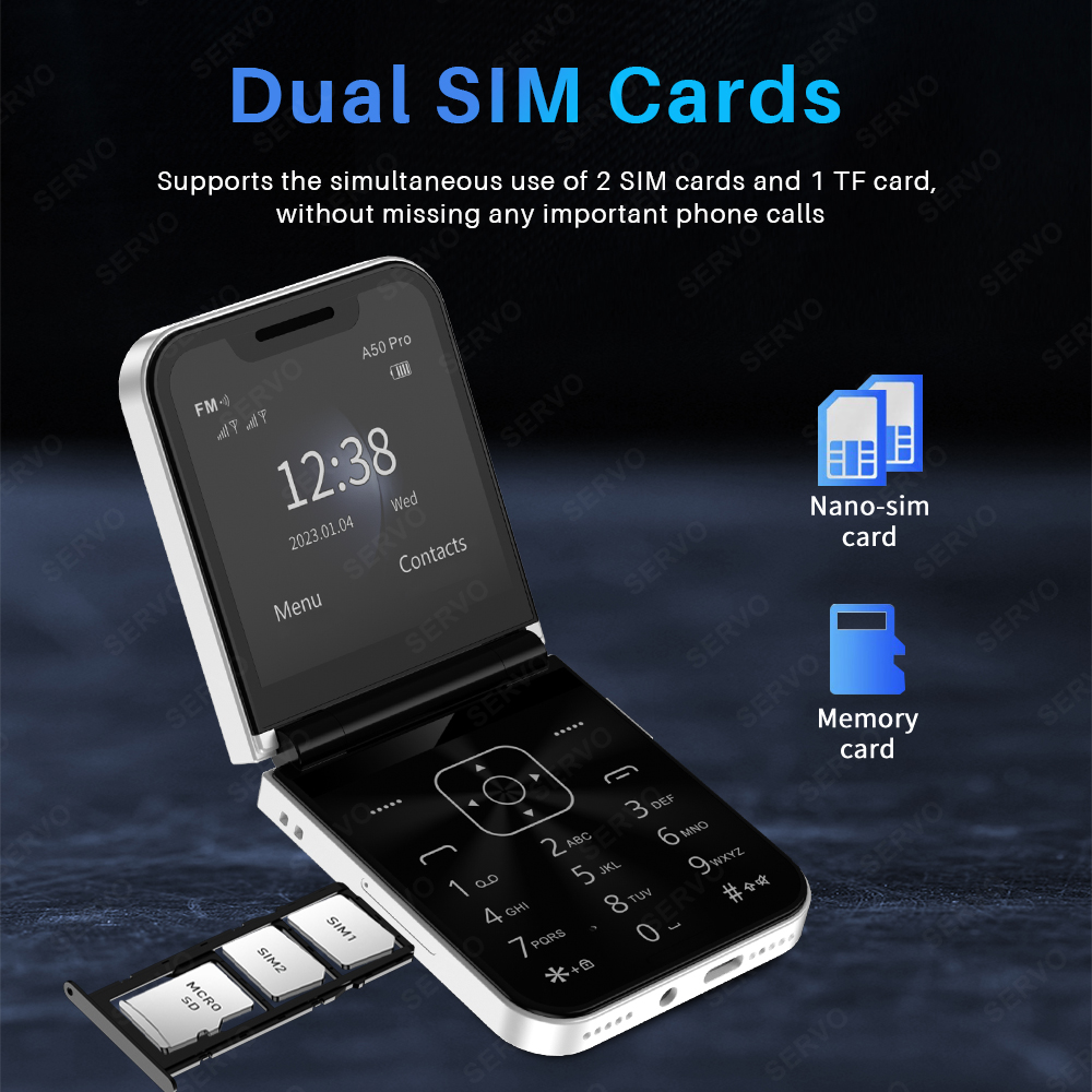 SERVO A50 PRO 플립 휴대폰 2G GSM 2. - Tft Display 2.4 리뷰 및 가격
